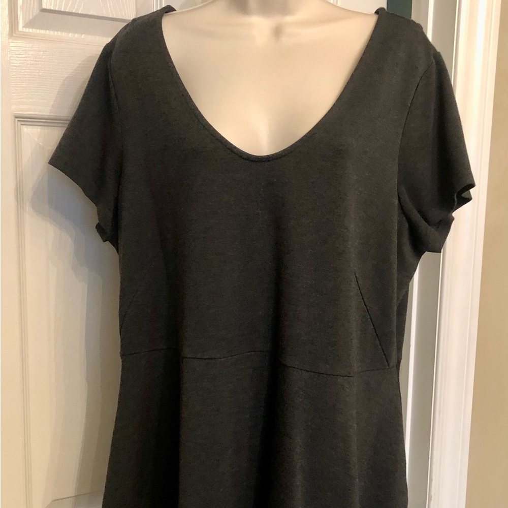 Love & Legend Gray Peplum Blouse Size 2X